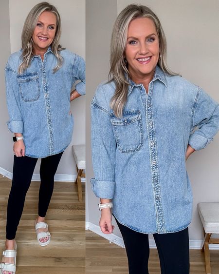 Target tunic chambray shirt size small (runs oversized)
Leggings size small


#LTKstyletip #LTKfindsunder50 #LTKover40