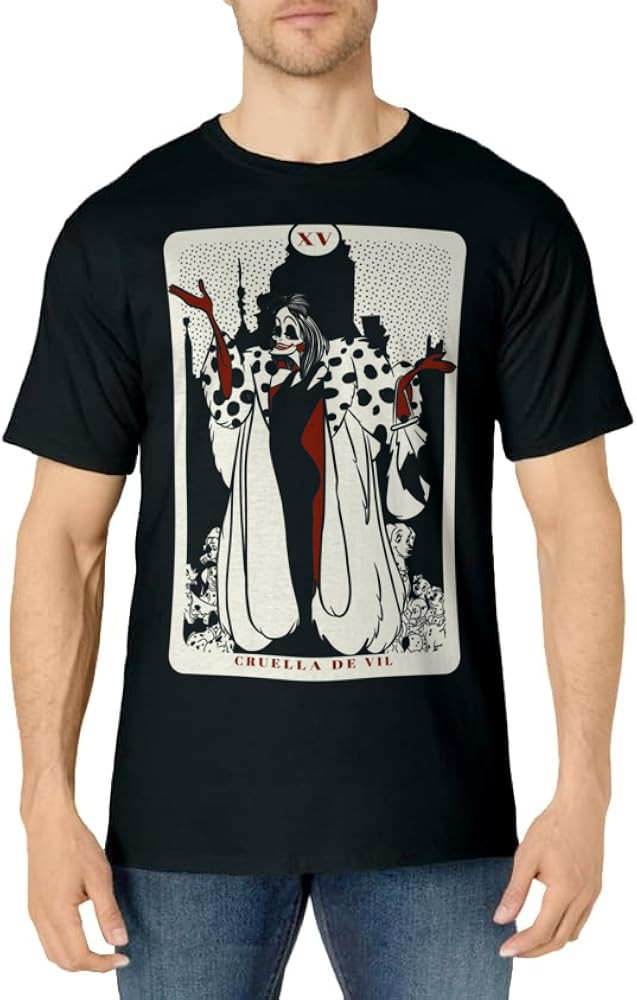 Disney 101 Dalmatians Cruella De Vil Tarot Card T-Shirt | Amazon (US)
