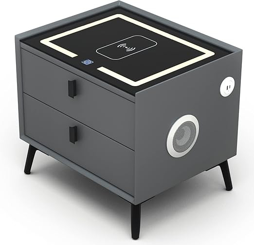 Smart Nightstands with Wireless Charging Station, USB Port, Nightstand with 3 Color LED Lights an... | Amazon (US)