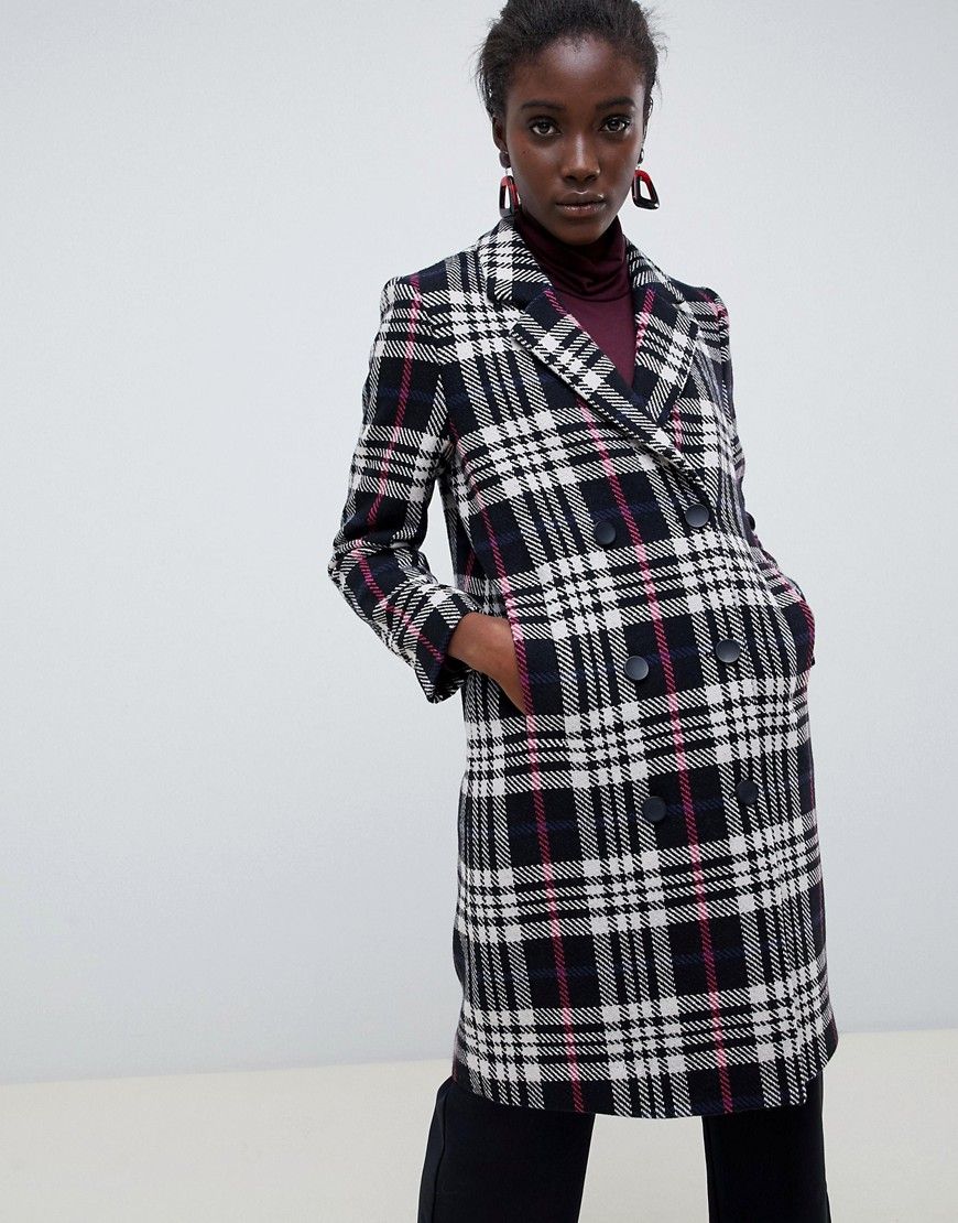 Selected Femme Wool Check Coat - Multi | ASOS US