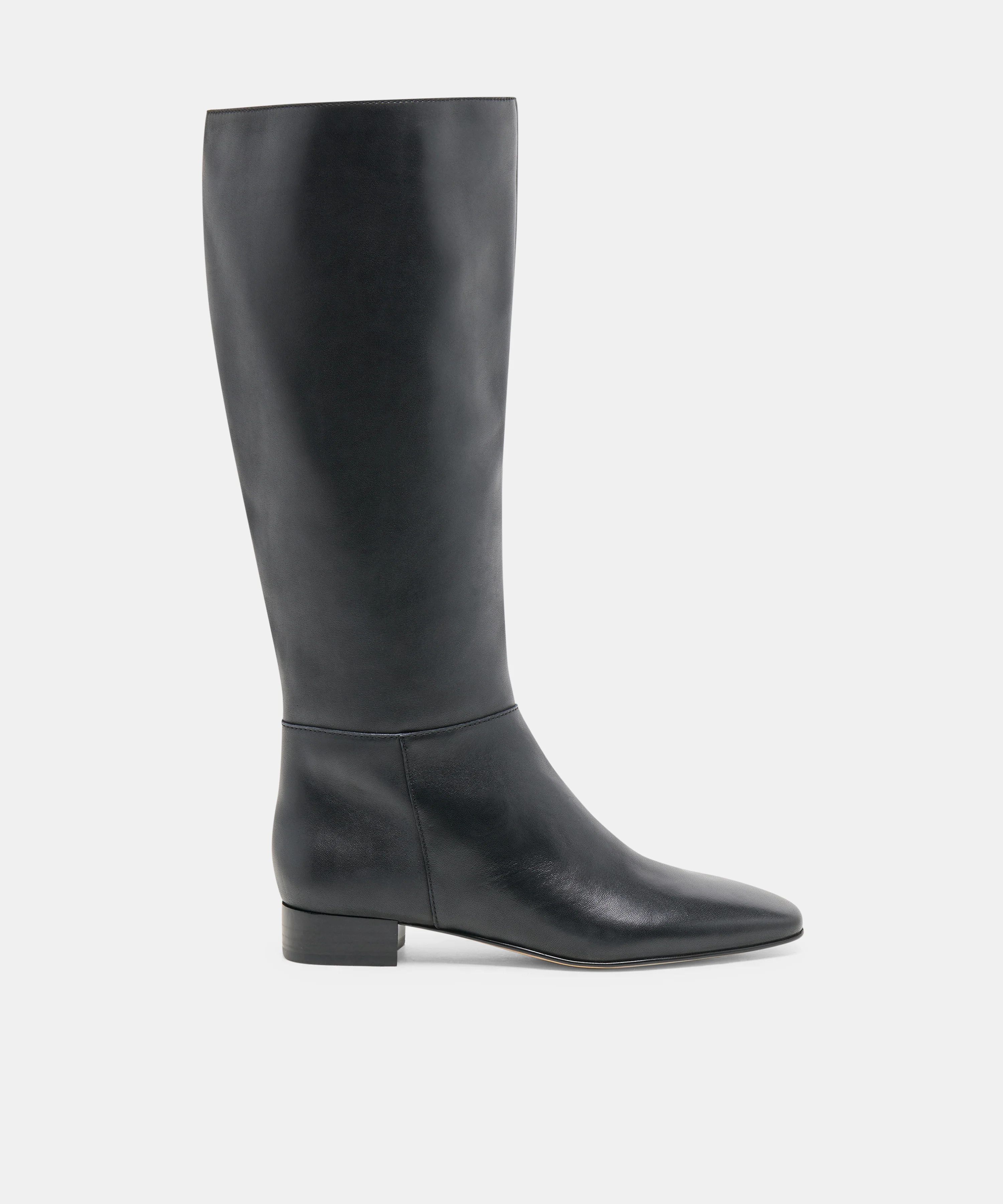 TYWIN Wide Calf Black Leather Knee-High Boots | Dolce Vita | DolceVita.com