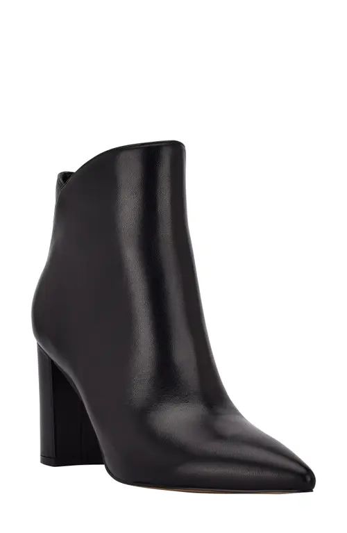 Marc Fisher LTD Urmi Pointed Toe Bootie in Black Leather at Nordstrom, Size 7 | Nordstrom