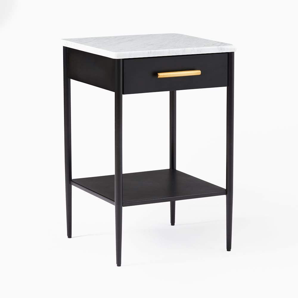 Metalwork Nightstand With Marble Top | West Elm (US)