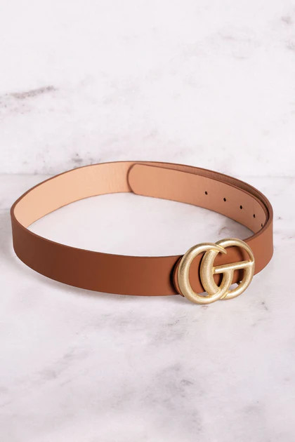 Highlight Tan Matte Gold Belt | Shop Priceless