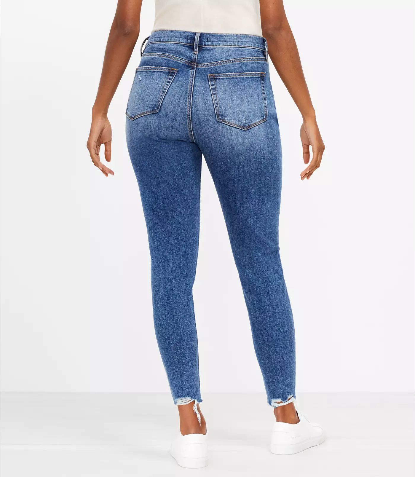 The Curvy Fresh Cut High Waist Skinny Ankle Jean in Authentic Mid Vintage Wash | LOFT