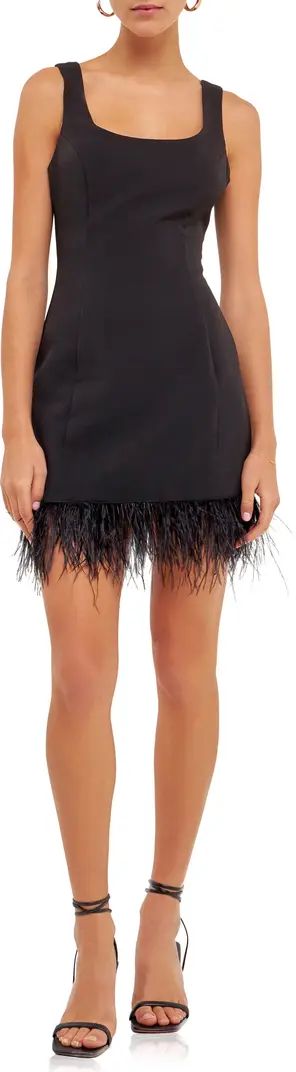 Endless Rose Feather Trim Minidress | Nordstrom | Nordstrom