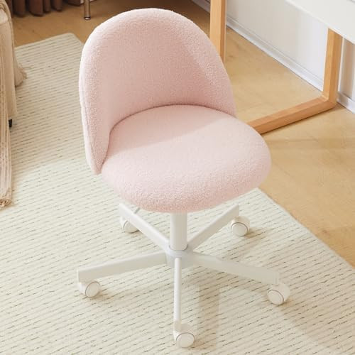 VINGLI Cute Candy Chair Armless Comfy Small Office Desk Vanity Chair with Wheels & Lumbar Support... | Amazon (US)