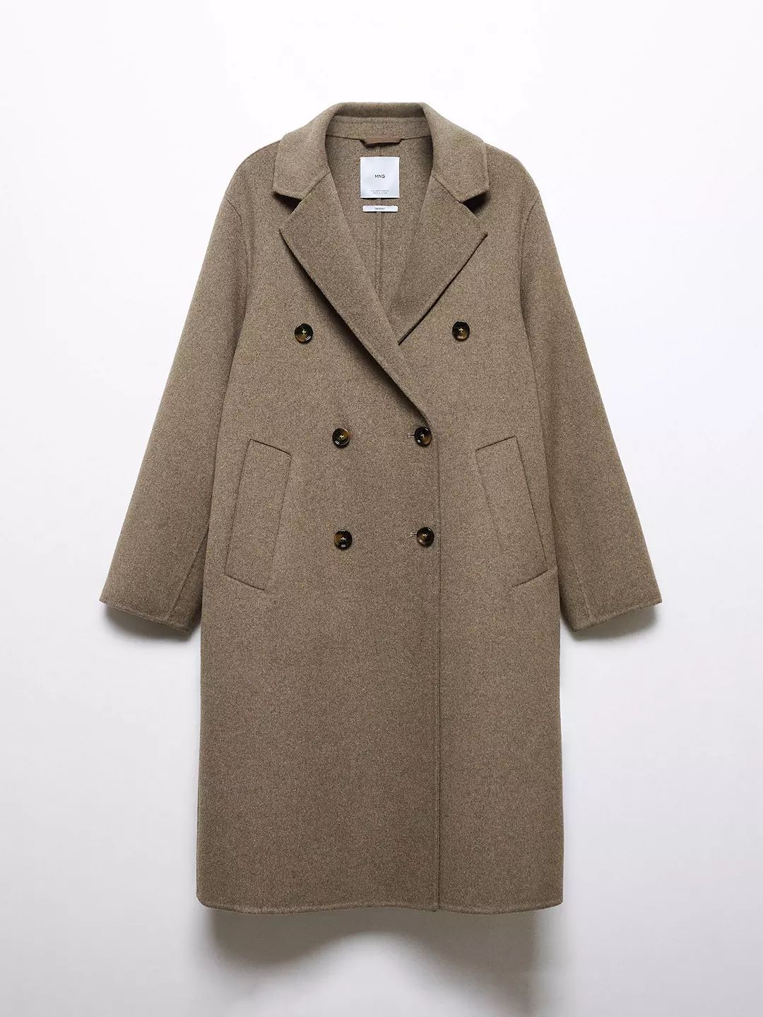 Mango Picarol Wool Blend Coat, Lt Pastel Grey | John Lewis (UK)