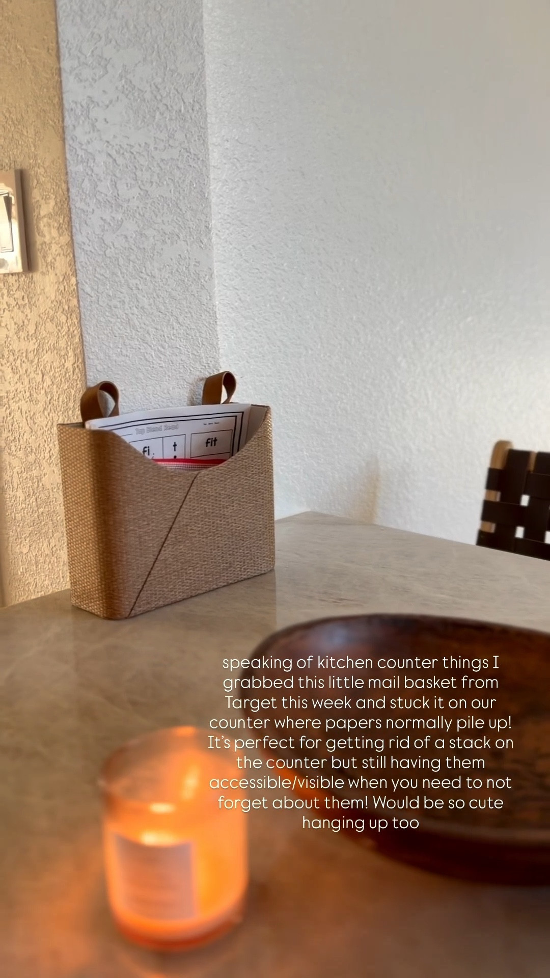 This woven basket is back in stock and so handy if you like mail/paperwork off of your counters!

#LTKHome #LTKmomlife