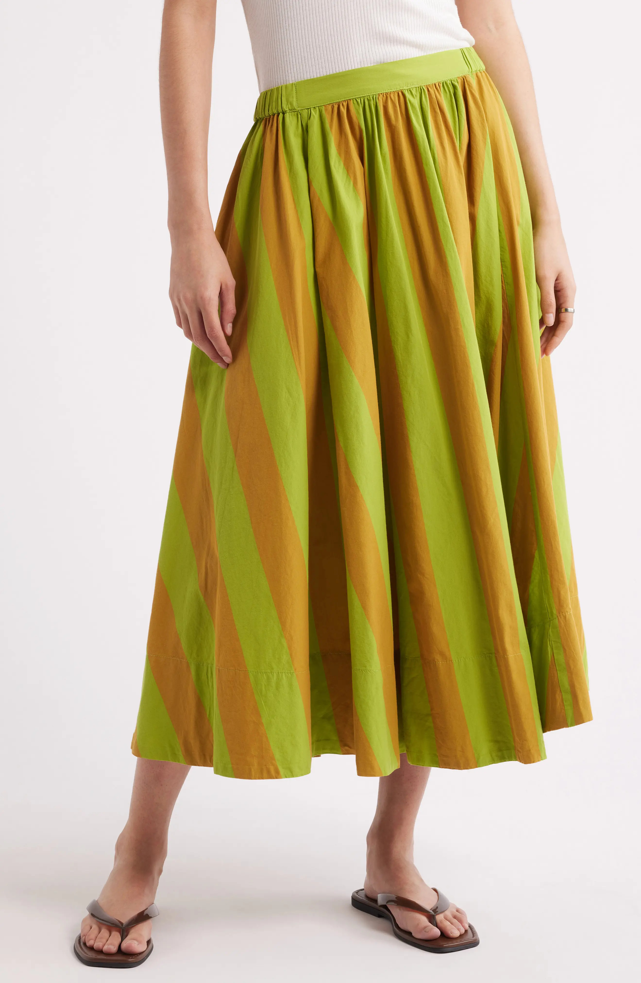 Lowen Stripe Cotton Midi Skirt (Women) | Nordstrom | Nordstrom