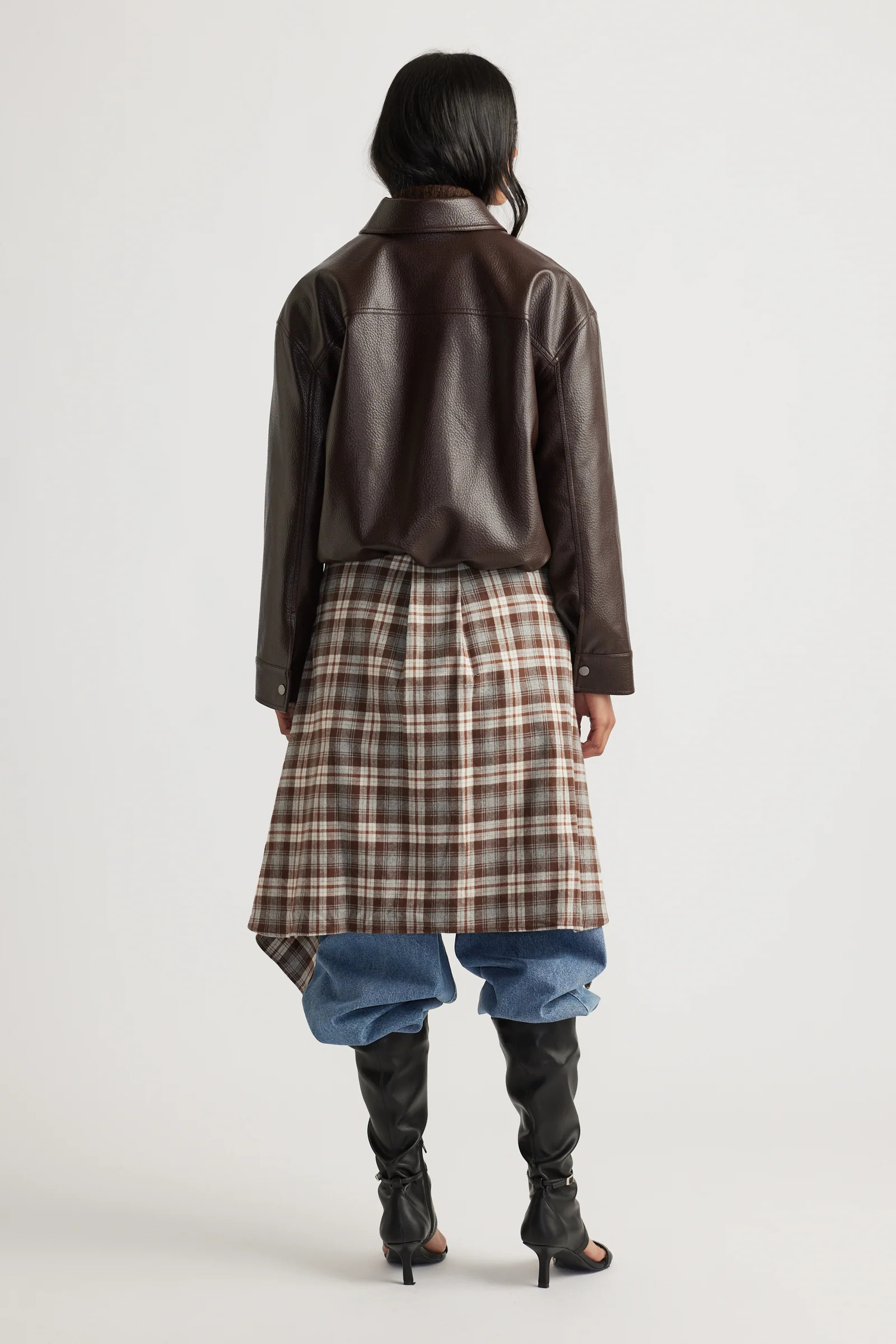 Reece Faux Leather Jacket - Cedar Brown | DECJUBA