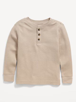 Long-Sleeve Thermal-Knit Henley T-Shirt for Toddler Boys | Old Navy (US)