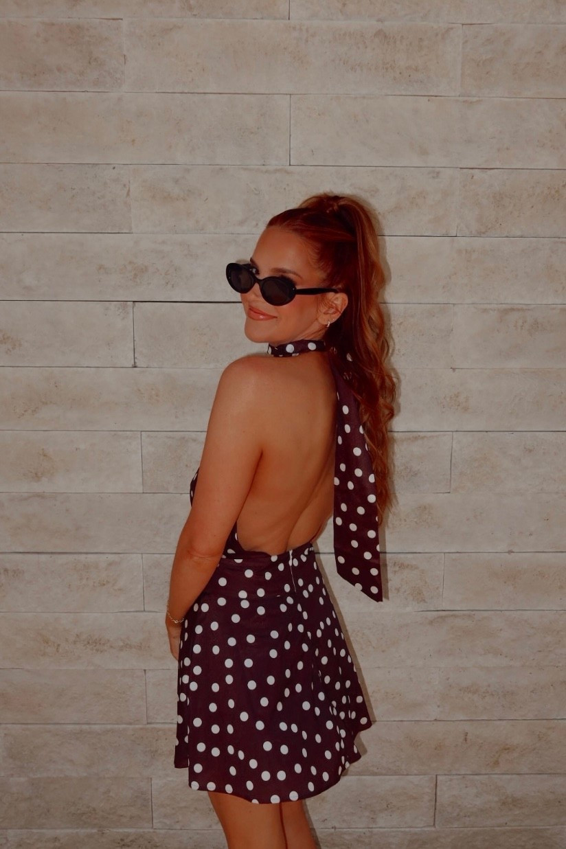 revolve brown polka dot dress 

#LTKootd #LTKfitnessgoals #LTKdayinmylife