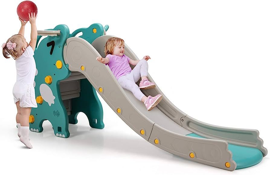 BABY JOY 3 in 1 Slide for Kids, Toddler Large Play Climber Slide PlaySet with Extra Long Slipping... | Amazon (US)