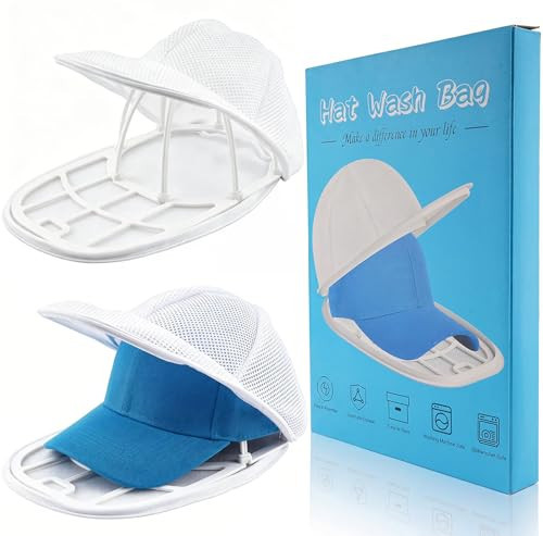 Eiito Hat Washer Cage Hats Cleaner, 4Pcs (2 Cages + 2 Bags) Hat Washer for baseball caps for Washing Machine or Dishwasher, Ball Cap Washers Frame for Flat & Curved Hats, White | Amazon (US)