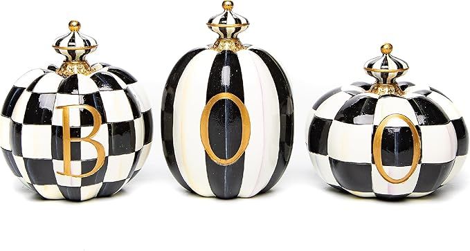 MACKENZIE-CHILDS “Boo” Resin Pumpkin Decor Set, Halloween Decor for Home Decoration, Set of 3 | Amazon (US)