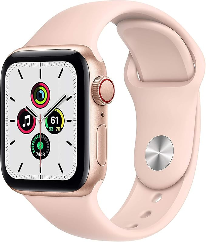 Apple Watch SE (GPS + Cellular, 40mm) - Gold Aluminum Case with Pink Sand Sport Band (Renewed) | Amazon (US)