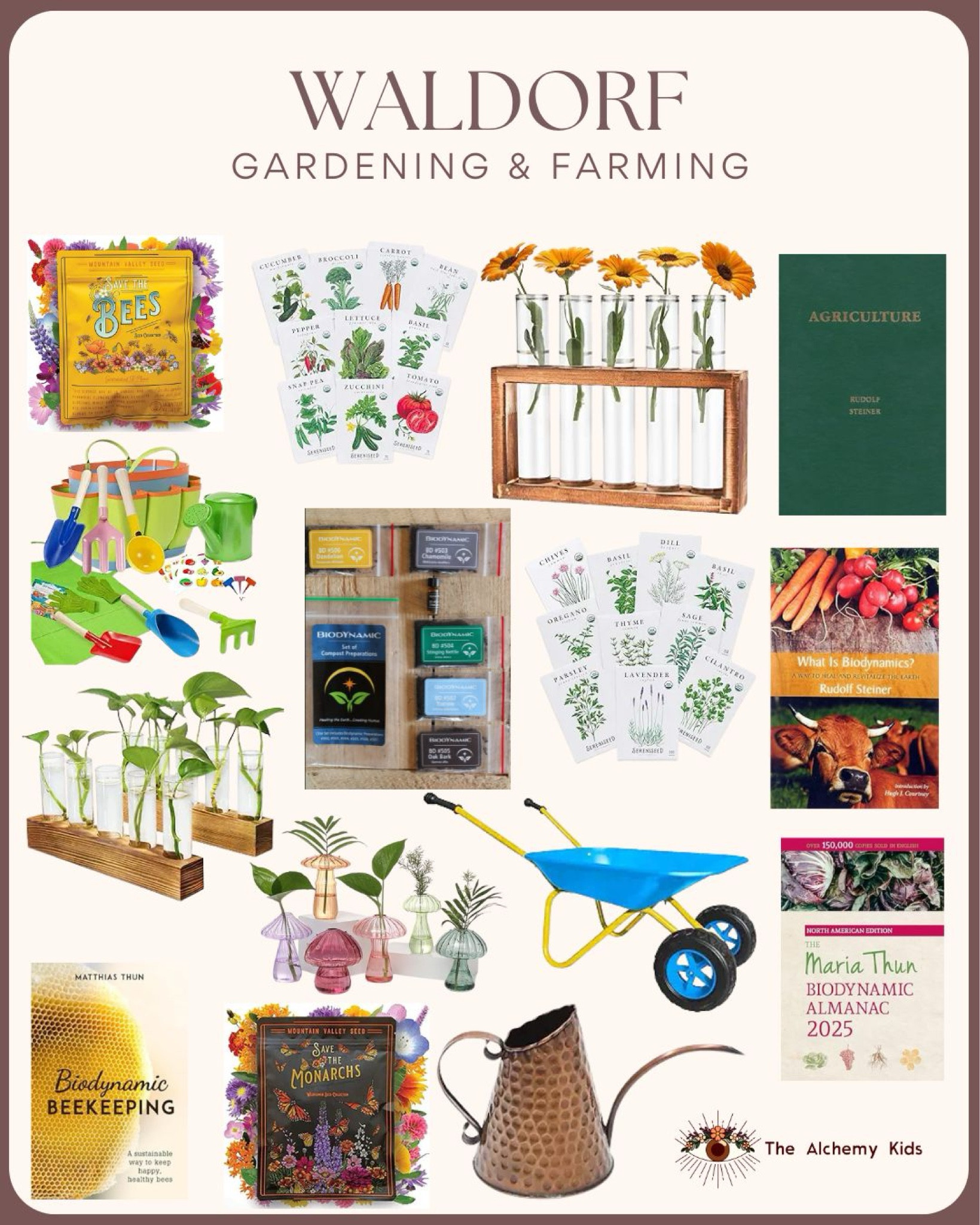 Waldorf-Inspired Gardening & Farming Tools for Kids and Families 🪴

Encourage hands-on learning, connection to nature, and seasonal rhythms with these beautiful tools and resources for gardening, beekeeping, and biodynamic farming. 👩🏻‍🌾

From educational books to child-friendly garden kits and indoor propagation stations, each item supports the holistic values of the Waldorf method. 🌿

🐮 One standout: Complete Set of Biodynamic Compost Preparations (BD 502–507) – A foundational kit for biodynamic gardening, used to enrich soil vitality and stimulate plant growth in harmony with nature. ➡️ https://jpibiodynamics.org/products/complete-set-of-biodynamic-compost-preparations-bd-502-507

#WaldorfEducation #BiodynamicFarming #NatureLearning #WaldorfKids #HomeschoolingResources #GardeningWithKids #AlchemyKids 

#LTKFamily #LTKHome #LTKKids