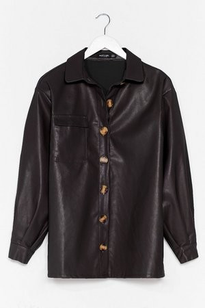Go With the Faux Leather Relaxed Shirt | NastyGal (US & CA)