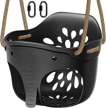 SELEWARE Heavy-Duty High Back Full Bucket Toddler Swing Seat with Locking Carabiners and Adjustab... | Amazon (US)