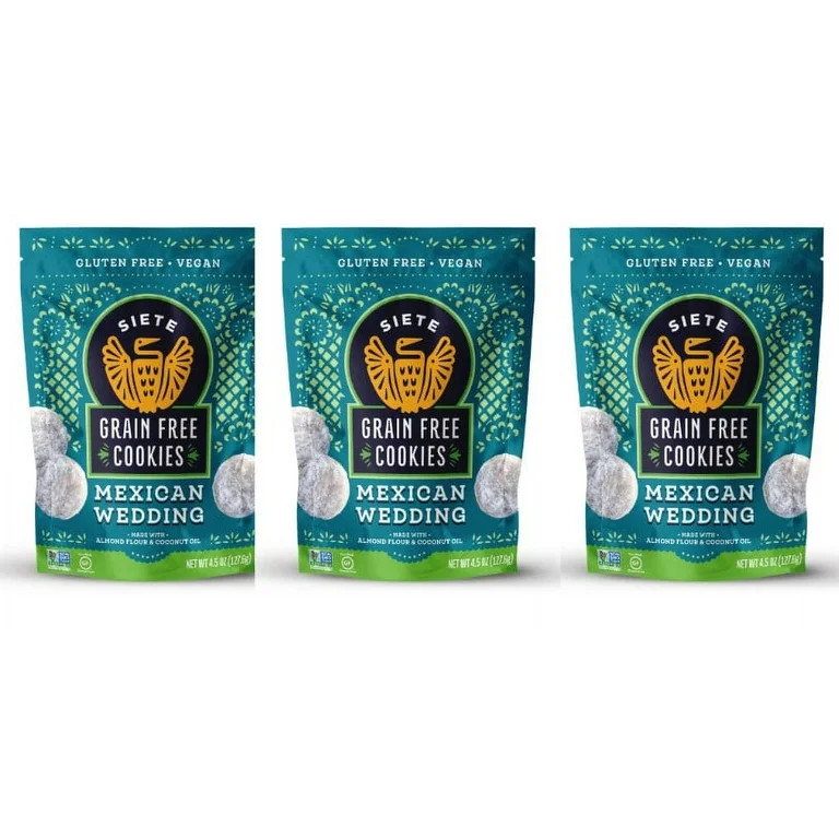 Siete Family Foods Grain Free Mexican Wedding Cookies, 4.5 oz3 PACK | Walmart (US)