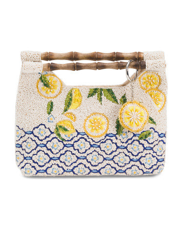 Beaded Lemon Wave Handbag for Women | Leather | Marshalls