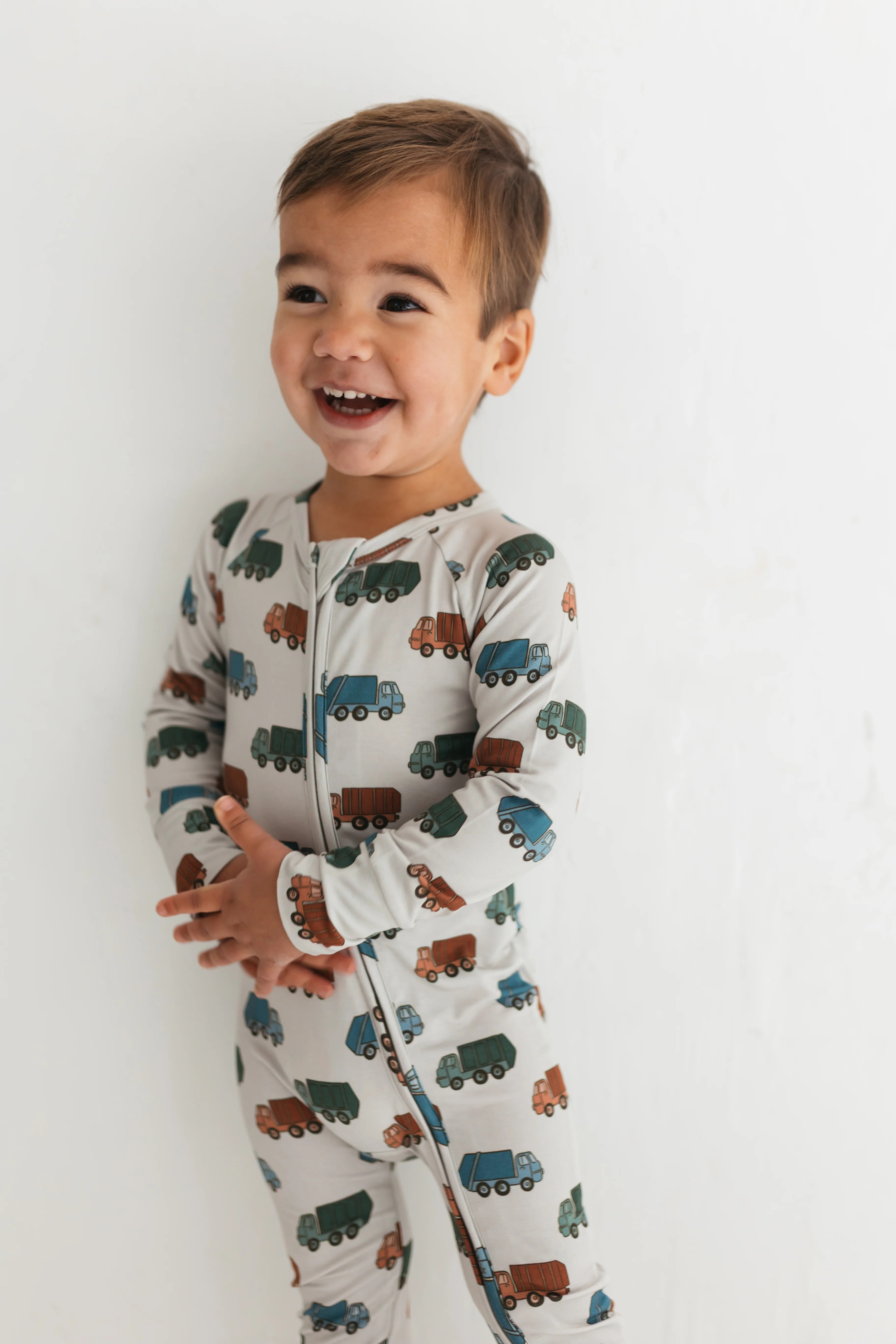 Trash Trucks Zipper Romper | In My Jammers