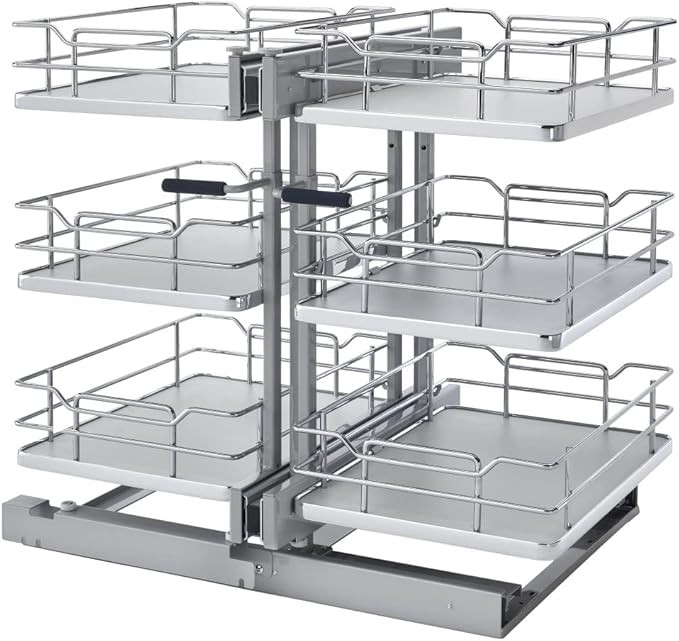 Rev-A-Shelf Steel 3-Tier Pull Out Solid Bottom Organizer for Blind Corner Cabinets w/Soft Close, ... | Amazon (US)
