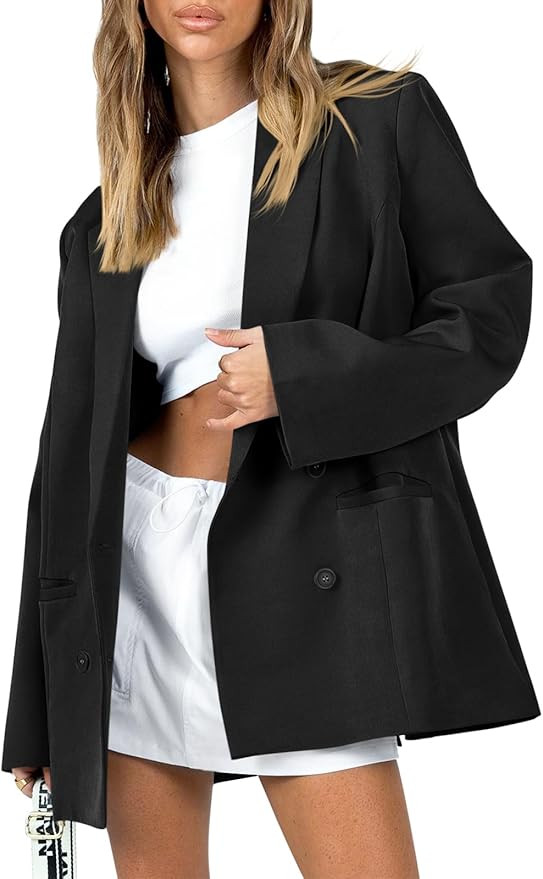 Cicy Bell Womens Casual Oversized Blazer Button Down Long Sleeve Lapel Work Office Blazer Jackets... | Amazon (US)