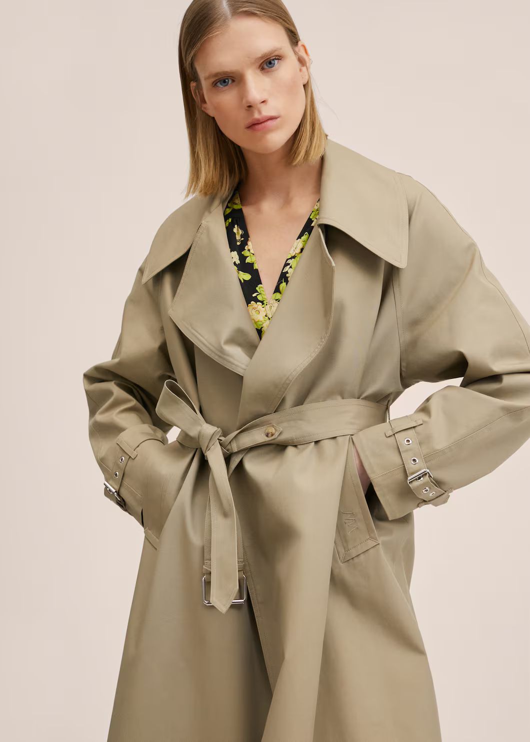 Oversized cotton trench | MANGO (US)