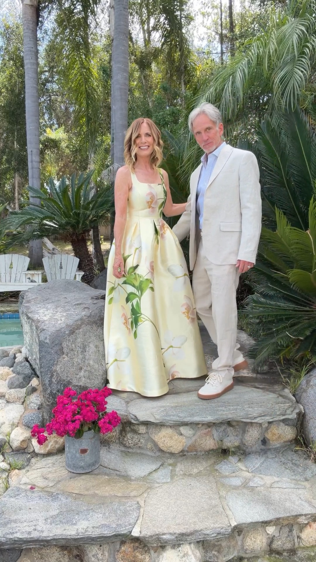 Feeling a little like a princess in this butter yellow wedding guest dress… and yes… it has pockets! 💛

There is just something about a pretty dress, sunshine, and a celebration that makes you feel extra good getting dressed. I sized up 1 size.

Andy cleaned up pretty well too in his linen suit with a striped blue shirt and dress sneakers. Not mad about it. 😉

Do you love a wedding guest moment as much as I do?

And tell me… are we all still excited when a dress has pockets or is that just me?



#LTKootd #LTKOver40 #LTKWedding