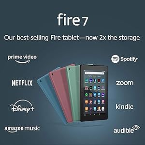 Fire 7 tablet, 7" display, 32 GB, (2019 release), Twilight Blue | Amazon (US)