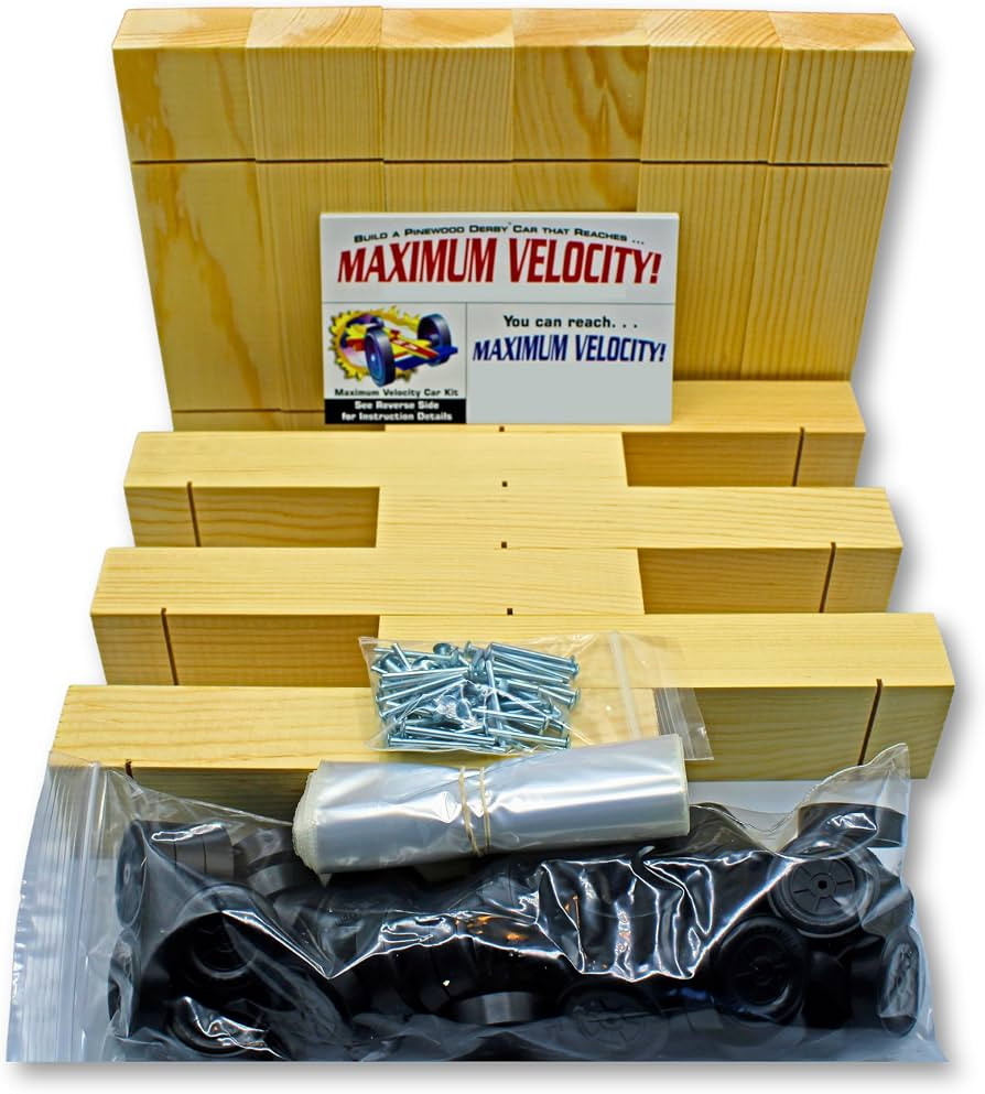 Maximum Velocity Derby Car Kits | Bulk Pack (12) | Pine Block Kits Includes Wheels & Axles | Pine... | Amazon (US)