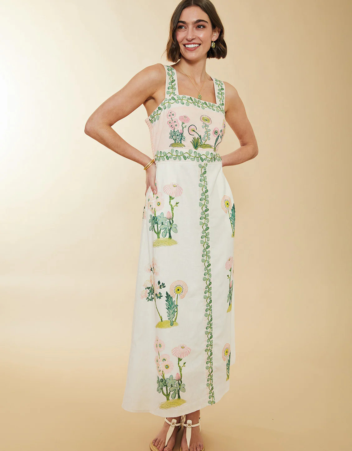 Cleona Midi Dress Enclave Floral Sprigs | Spartina 449