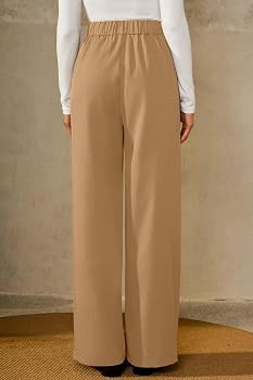 Arach&Cloz Women's Wrinkle-Free Pleated Business Wide Leg Pants Fall 2025 | Amazon (US)