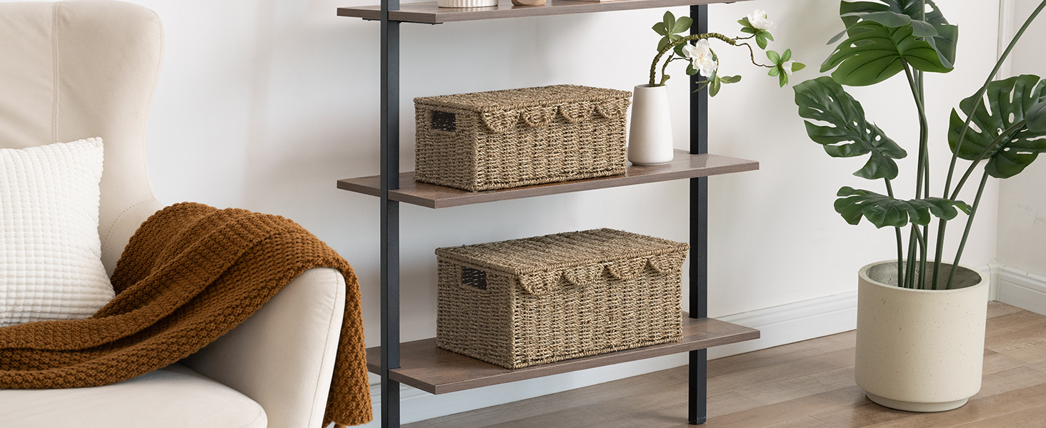 StorageWorks Scalloped Edge Wicker Basket with lid, Wicker Storage Basket with Built-in Handles, ... | Amazon (US)