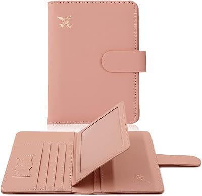 Amazon.com | Melsbrinna Rfid Passport Holder for Travel women/Men, Cute Passport Wallet Rfid Blocking Card Slots, Rfid Passport Cover/CaseTravel Wallet, Passport Book Holder (1, Pink) | Passport Covers | Amazon (US)