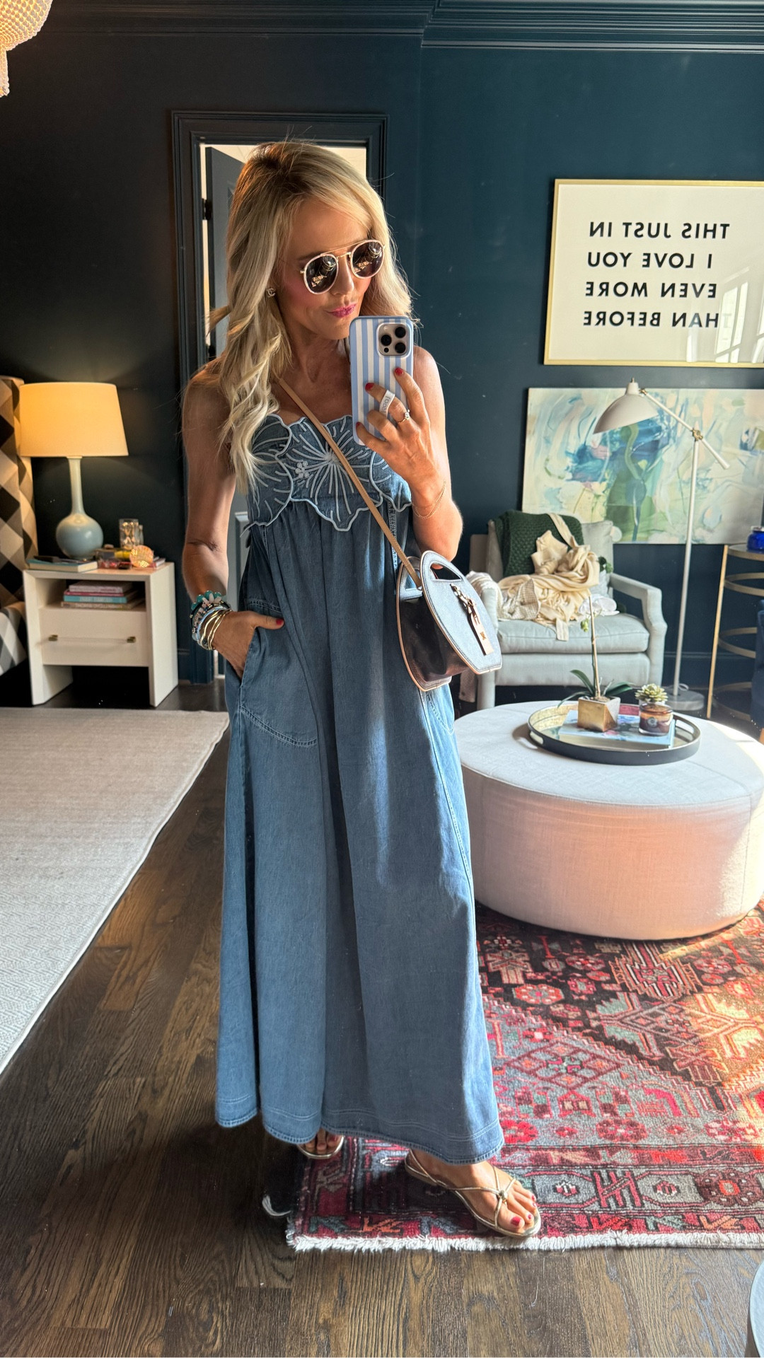 The cutest denim maxi ever!! Wearing XXS • 

#LTKootd #LTKSeasonal #LTKOver40