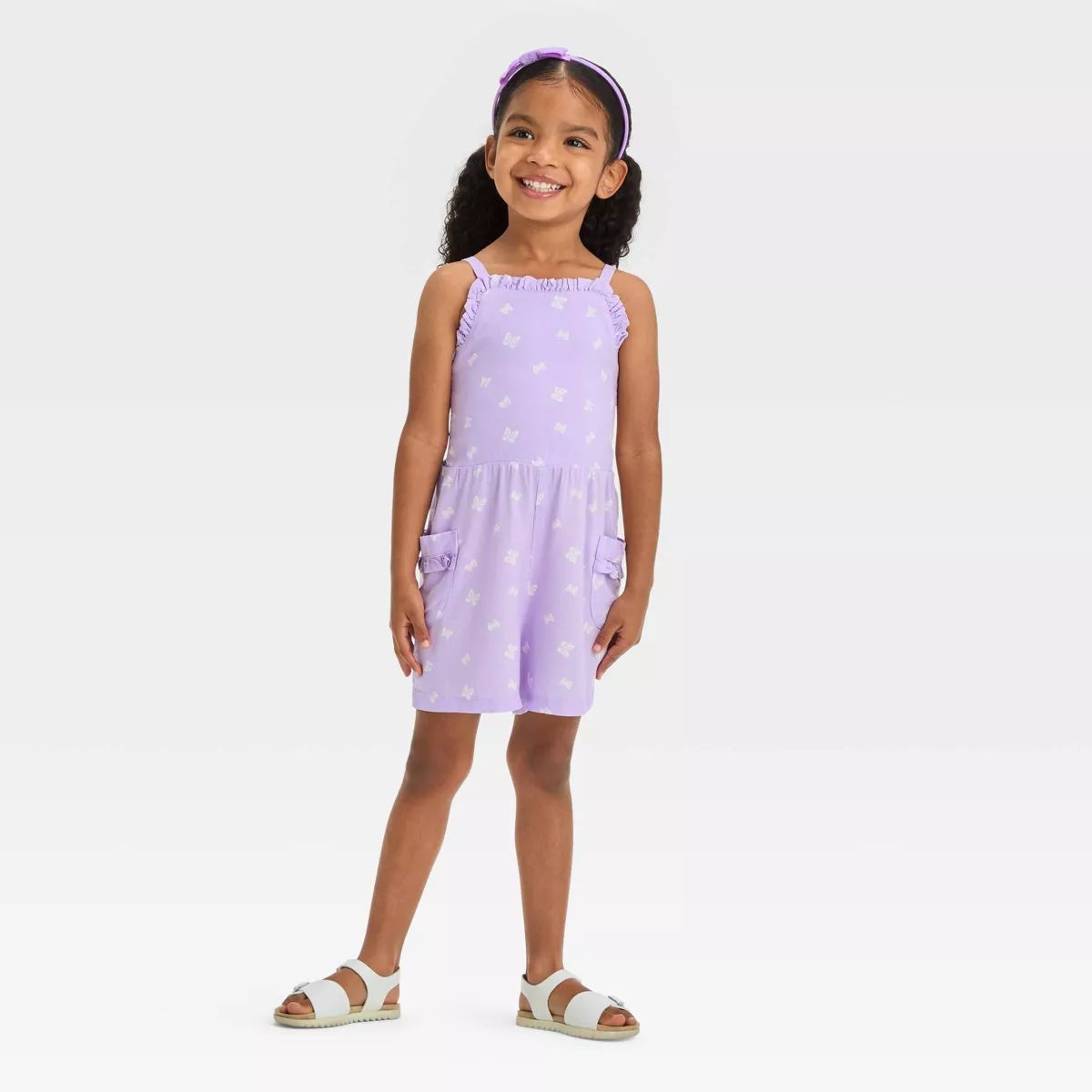 Toddler Girls' Butterfly Romper - Cat & Jack™ Lavender | Target