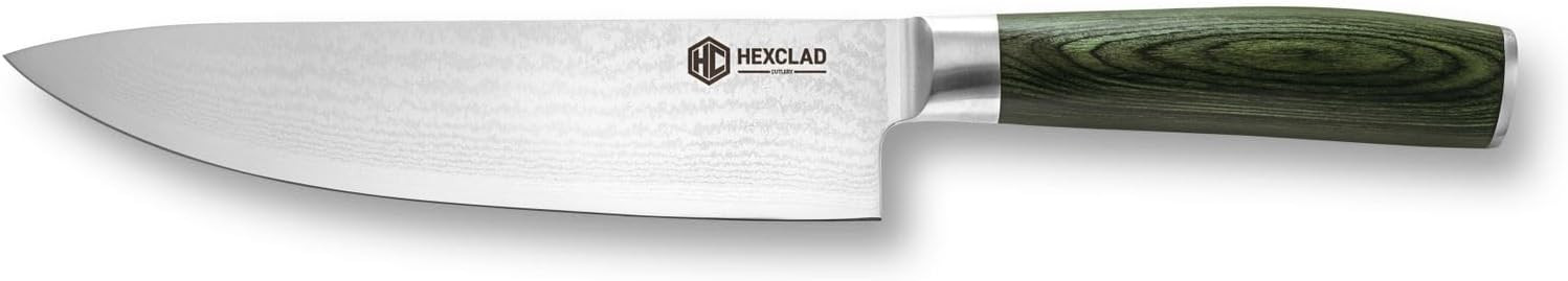 HexClad Chef's Knife, 8-Inch Japanses Damascus Stainless Steel Blade, Full Tang Construction, Pak... | Amazon (US)
