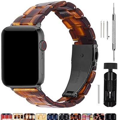 Fullmosa Compatible Apple Watch 42mm/44mm/40mm/38mm, Bright Resin Apple Watch Band for iWatch Ban... | Amazon (US)