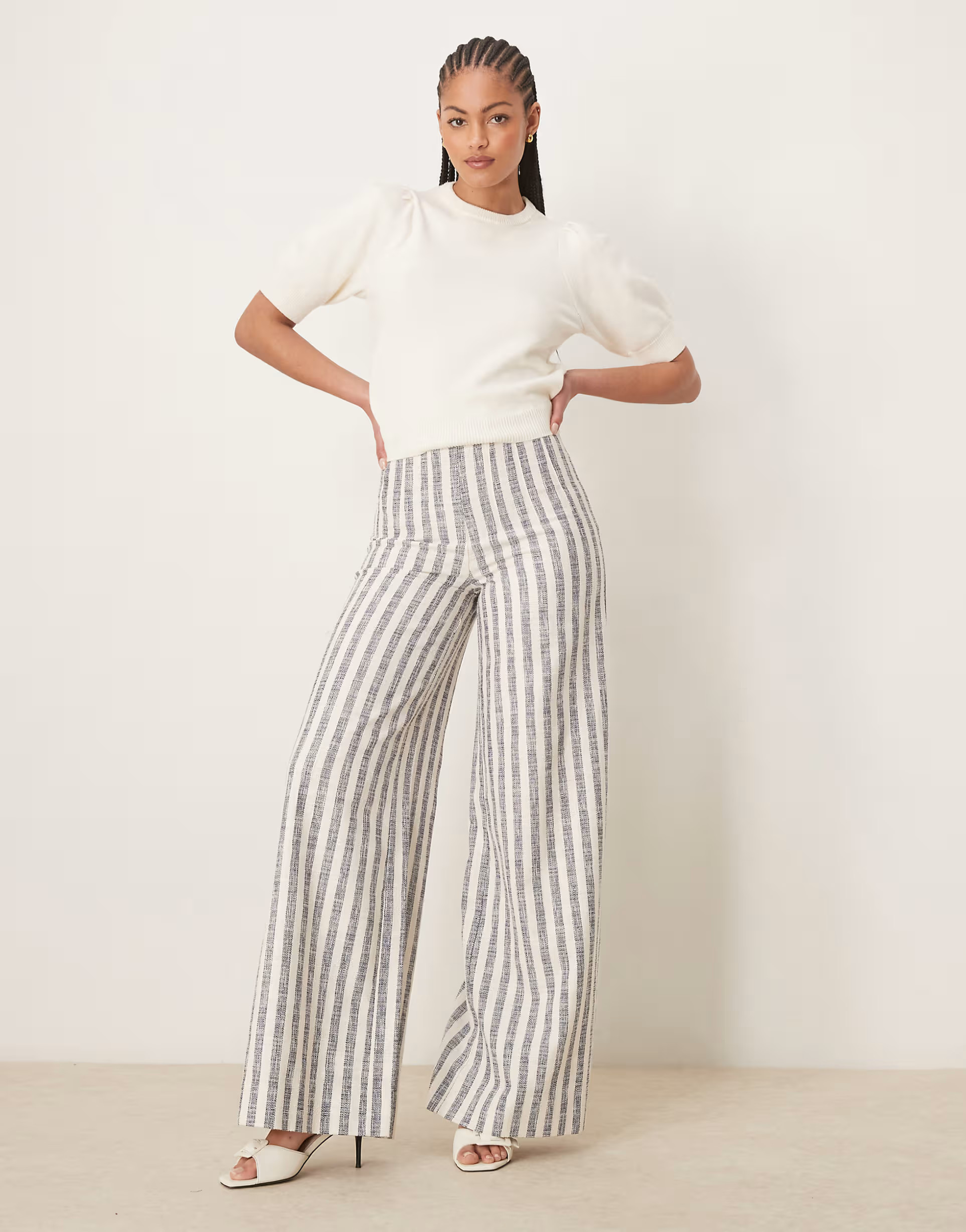 ASOS DESIGN Tall tailored boucle trouser in blue stripe | ASOS | ASOS (Global)