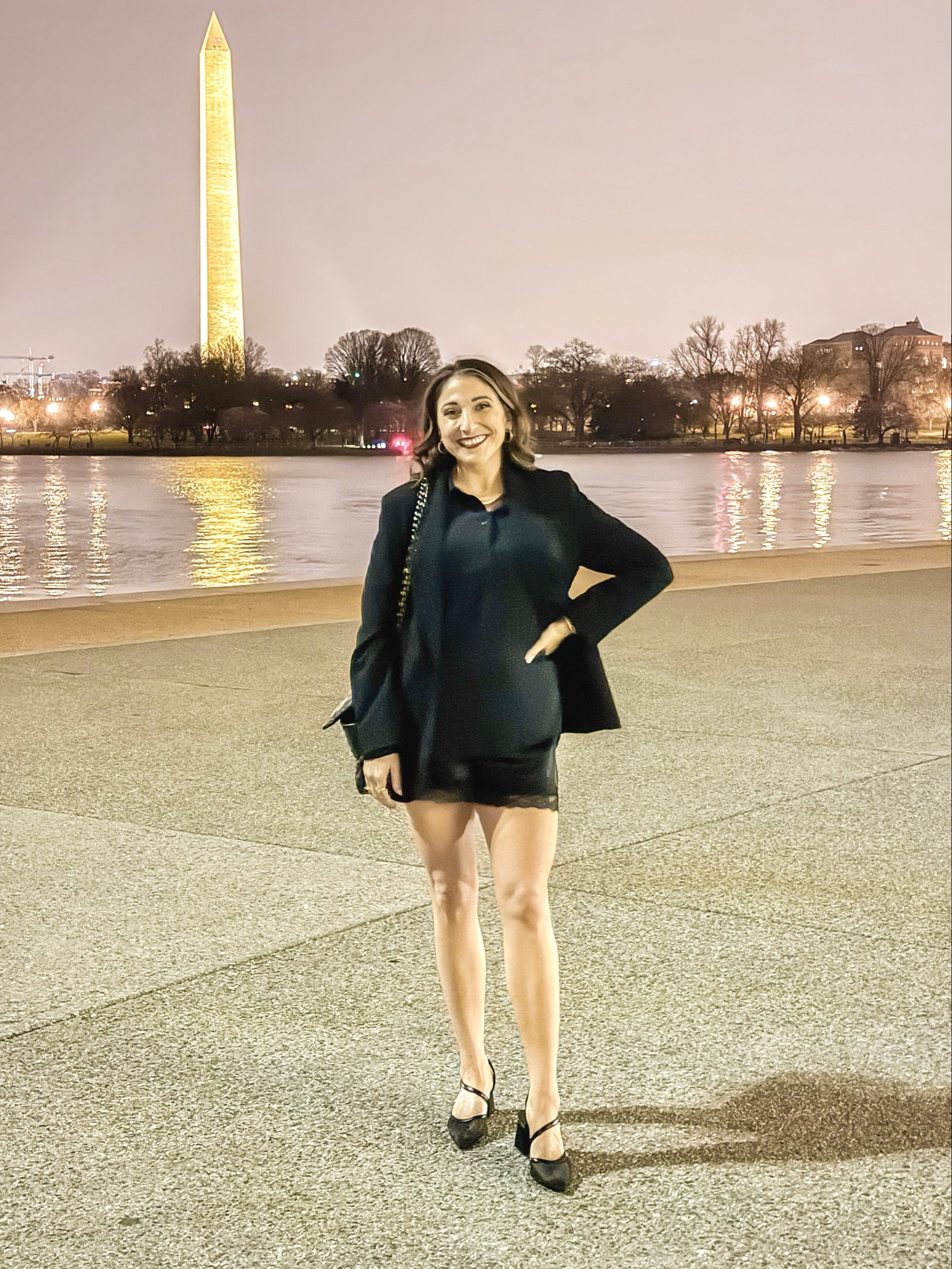 What I wore to a friends 50th birthday party in DC! David asked if these were pajamas shorts 😂 But then I went to the bathroom and had a random stranger tell me how hot my outfit was! 😂
Shorts M / Sheer blouse L / Jacket M / Heels tts 

#LTKMidsize #LTKgrwm #LTKootd