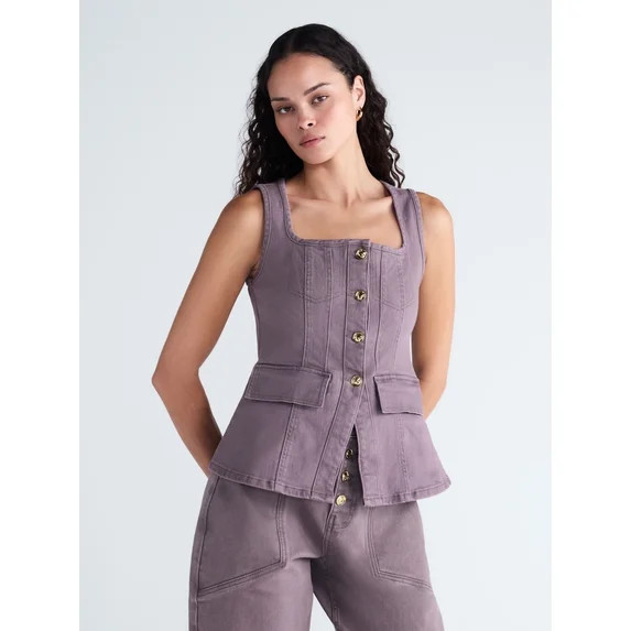 Scoop Women's and Women's Plus Denim Corset Top, Sizes XS-4X | Walmart (US)