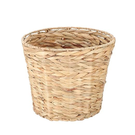 JLKIMZVO Household Essentials Woven Water Hyacinth Wicker Waste Basket,Round Waste Paper Bin Rubb... | Amazon (US)