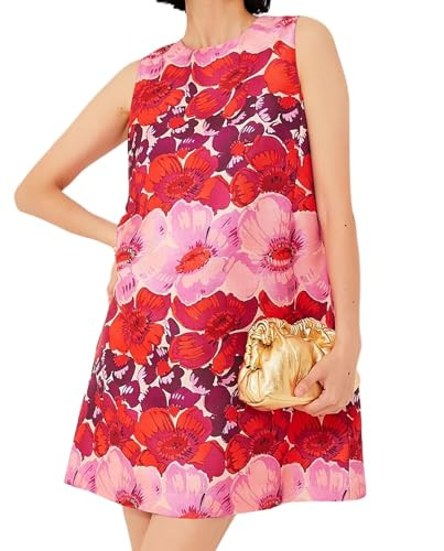 Women's 2025 Summer Sleeveless Tank Dress Crewneck Floral Print Pleated A Line Casual Short Mini ... | Amazon (US)