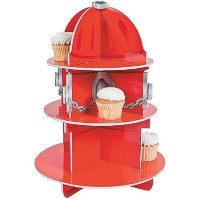 Fun Express Fire Hydrant Cupcake/Dessert Holder 3 Tiers Fire Truck/ Fireman Themed Birthday Party Supplies & Decor | Target