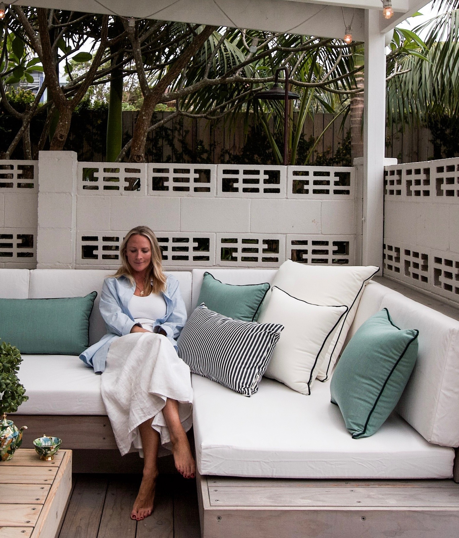 It’s taken me years to find the right outdoor cushions for this space. Finally, we have arrived with sage, white, piped and striped and I couldn’t be happier! Classic, calm and 100% waterproof. 

I placed a Euro pillow in the back corner, two 18x18s in front, followed by a rectangular lumbar, then mirrored the colours on the other side — and voila!

#LTKaustralia #LTKspring