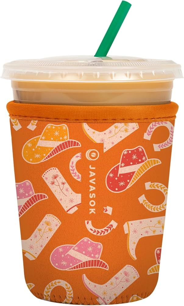 Sok It Java Sok Iced Coffee & Cold Soda Insulated Neoprene Cup Sleeve (Cowgirl Couture, Small: 16... | Amazon (US)
