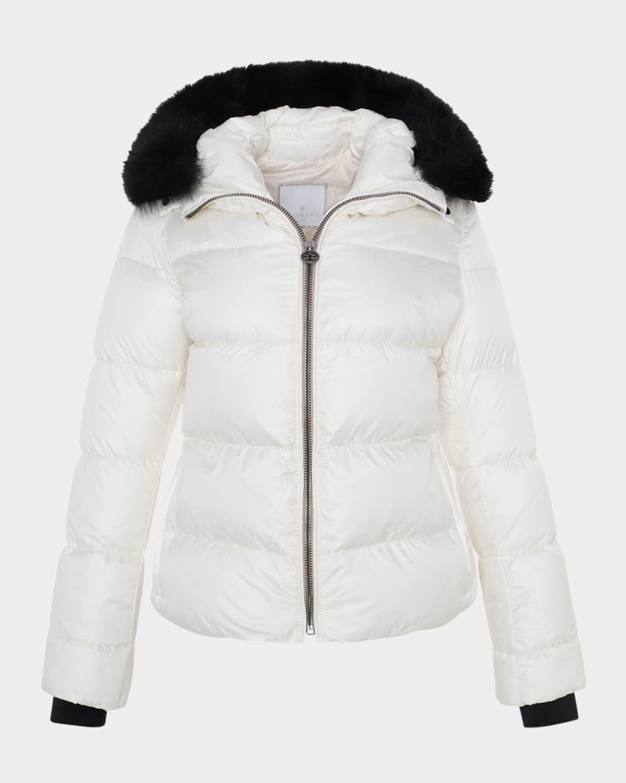 Gorski Short Down Apres-Ski Jacket with Detachable Toscana Lamb Hood Trim | Neiman Marcus